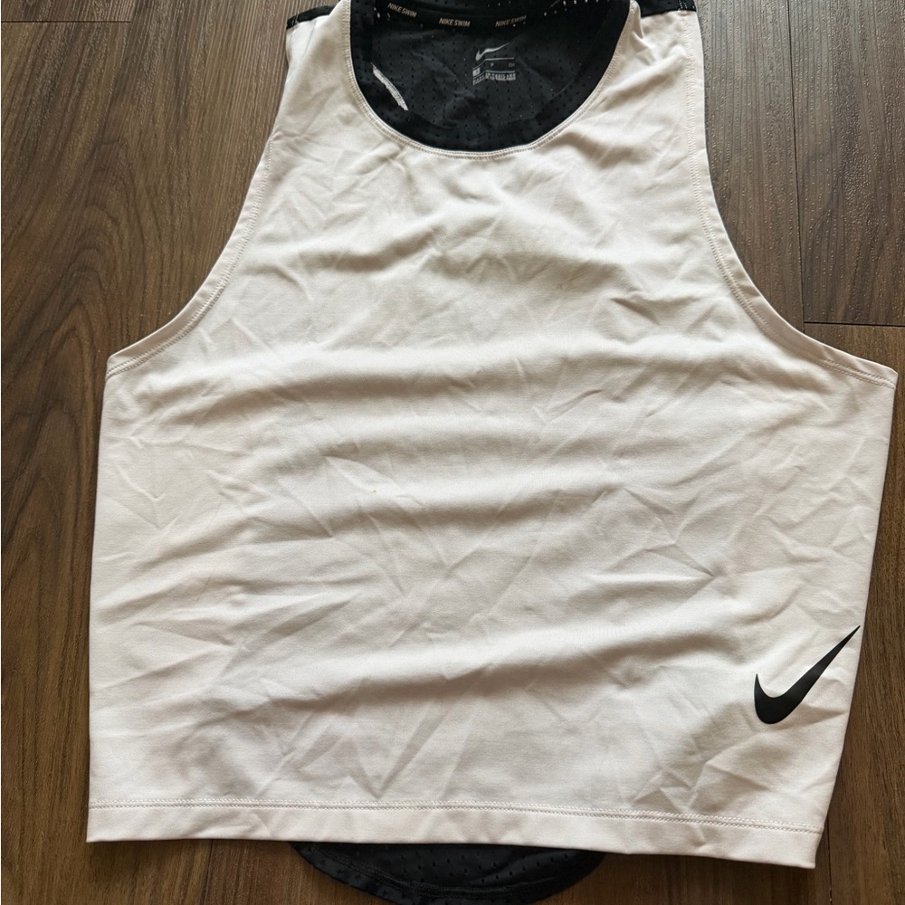 Nike White and Black Women’s Tank Top